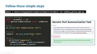 Gensim Text Summarization Using Python [upl. by Nelrac]