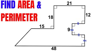 Calculate the Area and Perimeter of the given shape  Important Geometry and skills explained [upl. by Balliol]