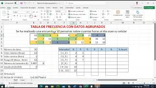 Tabla de frecuencia agrupada en intervalo  Ejemplo1 bien explicado [upl. by Ynots]