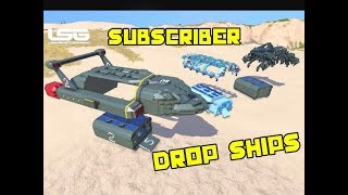 Space Engineers  Outpod Subscriber Creations Drop Ships [upl. by Eenttirb]