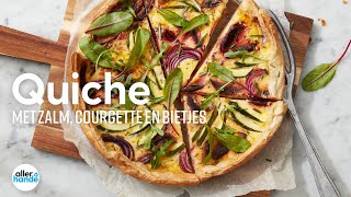 Zalmquiche met courgette en bietjes  Recept  Allerhande [upl. by Eanert]