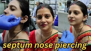 septum piercing with needleseptum nose piercingyoutube trending nose [upl. by Dinnie]