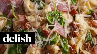 How To Make Tuscan Tortellini Salad  Delish [upl. by Euqilegna997]