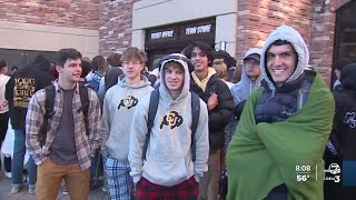 Students wrap around CU Boulder campus to get Rocky Mountain Showdown tickets Wednesday [upl. by Blakely640]