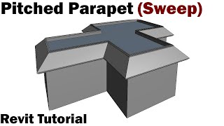 Revit Tutorial  Pitched Parapet Sweep Command [upl. by Zurciram]