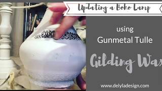 Updating a thrift store boho lamp with Gilding Wax [upl. by Sheridan352]