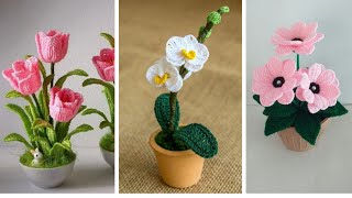 Fantastic Elegant Outstanding Different Colours Of Crochet PlantsFlower Ideas [upl. by Wittenburg]