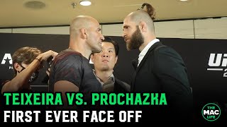 Glover Teixeira vs Jiri Prochazka Intense First Face Off  UFC 275 Media Day [upl. by Lalise]