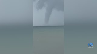 VIDEO Waterspout forms in Kill Devil Hills damages Avalon Pier [upl. by Annahsar]