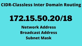 Computer network IP subnetting  classless interdomain routing CIDR IPv4 Network Broadcast Address [upl. by Kciredohr]