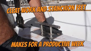 S02E15 Stanchions and cleats prep boat boatrenovation diy restoration boatbuilding [upl. by Nabala]