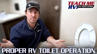 Proper RV Toilet Operation  Teach Me RV [upl. by Haldes501]