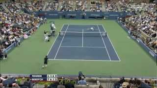 HD Roger Federer Best Slice Ever Flick Backhand Passing Shot 1080p [upl. by Eldreeda415]