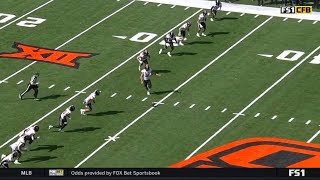 Oklahoma State player wisely calls for fair catch on onside kick [upl. by Lairret]