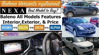 Maruti Baleno 2018 Variants Explained  SigmaDeltaZetaAlpha FeaturesPriceInterior and Exterior [upl. by Wendt]