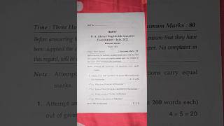 BA Eng Hons 4th sem July 2022 Eng Novel paper [upl. by Odilo]