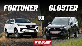 Offroad Test Toyota Fortuner Vs MG Gloster  Detailed Comparison  What Car India [upl. by Animrac]