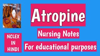 Atropinemedicine nursingnotes AnitaSharmaGyan [upl. by Orgell861]