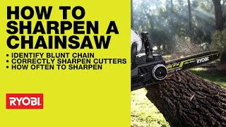 RYOBI Chainsaws How to Sharpen a Chain [upl. by Nahsar555]