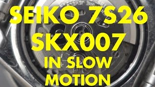 SEIKO 7S26  SKX007 Movement In Slow Motion [upl. by Assilav329]