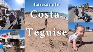 Costa Teguise Walking Tour amp Beach Lanzarote Canary Islands Spain 2024  insta360 ONE X2  4K  Ep 4 [upl. by Hairej381]