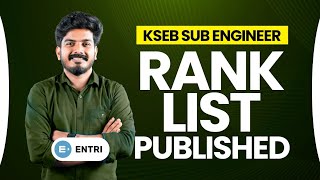 KSEB SUB ENGINEER RANK list Published  Download Now🔥🔥🔥 [upl. by Adiv]