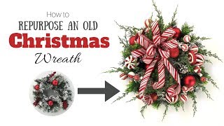 How to Repurpose an Old Christmas Wreath in Less than 30 Minutes [upl. by Richara]