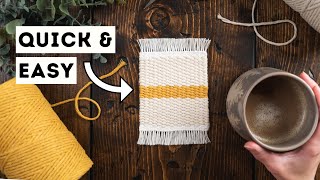 DIY woven mug rug beginner friendly [upl. by Timrek]