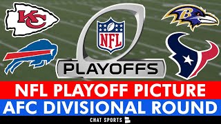 NFL Playoff Picture Schedule Bracket Matchups DatesTimes For 2024 Divisional Round  AFC [upl. by Alyson]