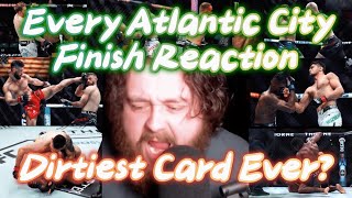 EVERY MMA GURU UFC ATLANTIC CITY FINISH REACTION [upl. by Llewol]