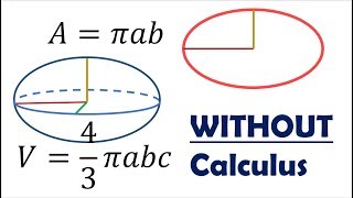 Area of Ellipse and Volume of Ellipsoid WITHOUT Calculus [upl. by Lachish]