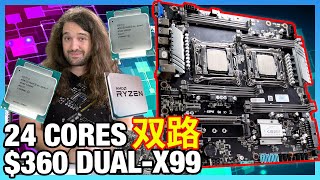 24 Cores 48 Threads for 360 DualX99 Jingsha Motherboard vs AMD R9 3900X [upl. by Fairman]