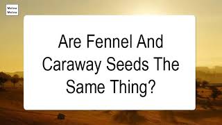 Are Fennel And Caraway Seeds The Same Thing [upl. by Manno]