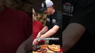 Blacks BBQ  Creating Maple Sausage Doughnut Sandwiches with Bourbon cooking recipe food foodie [upl. by Petracca]