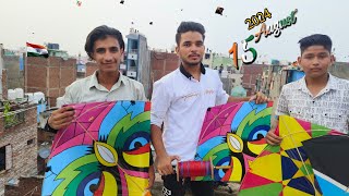 15 August Kite Cutting Trick 2024  Kite Fighting Before 15 August Delhi 🇮🇳  Wind speed 17 kmh 😱 [upl. by Notneb855]