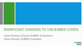 Significant amendments to the BBBEE Codes [upl. by Dulcy]