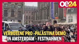 Verbotene Pro Palästina Demo in Amsterdam  Festnahmen [upl. by Robert]