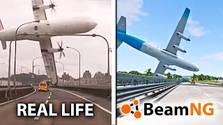 Airplane Crashes Based on Real Life Accidents 1  Beamng Drive [upl. by Airehtfele]