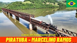 Cab Ride Steam Train Piratuba  Marcelino Ramos quotTrem das Termasquot Brazil train drivers view 4K [upl. by Laet399]