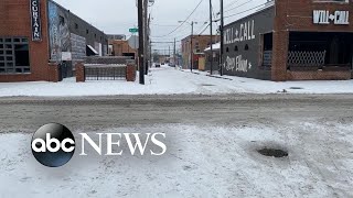 Streets of Dallas covered in snow after winter storm slams Texas [upl. by Kobi]