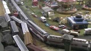 train wrecks on hojimbos ho train layout [upl. by Ynaffital516]