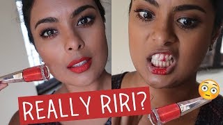 8 HOUR WEAR TEST  FENTY STUNNA LIP PAINT REVIEW ON DARK INDIANBROWN SKINTONE [upl. by Ayhay]