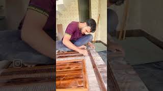 Men dor wood design with sending work pu polish process Short viralvideo  Home wood decoration [upl. by Niuq]