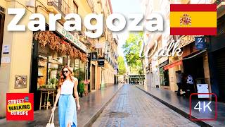 Zaragoza Spain Walking Tour 🇪🇸 4K City Walk [upl. by Jalbert582]