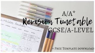 AA REVISION TIMETABLE  4MONTH GCSEALEVEL COUNTDOWN  Free Template Download [upl. by Bernt151]