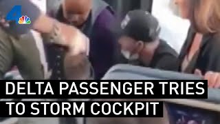 Passenger Tries to Storm Cockpit in Delta Flight  NBCLA [upl. by Kreit63]