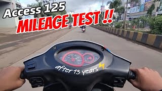 SHOCKING  Access 125 Mileage Test 🔥 Old Access 125 Real Mileage after 13 years [upl. by Maidy]