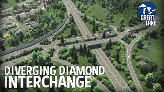 Umbau zu einer quotDiverging Diamond Interchangequot in Cities Skylines 2  Great Lake 176 [upl. by Gelb498]