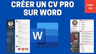 Comment Créer un CV professionnel sur Word gratuitement [upl. by Noiz]