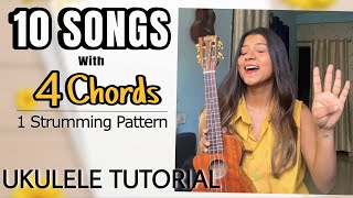 4 Chords • 10 SONGS  Ukulele Tutorial  Ritika Biswas [upl. by Franz]